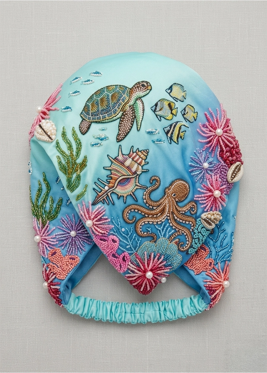 Blue Deep Ocean Head Scarf