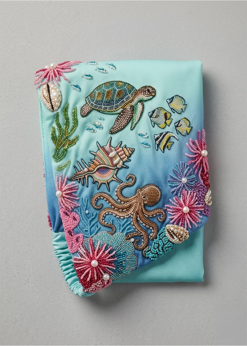 Blue Deep Ocean Head Scarf