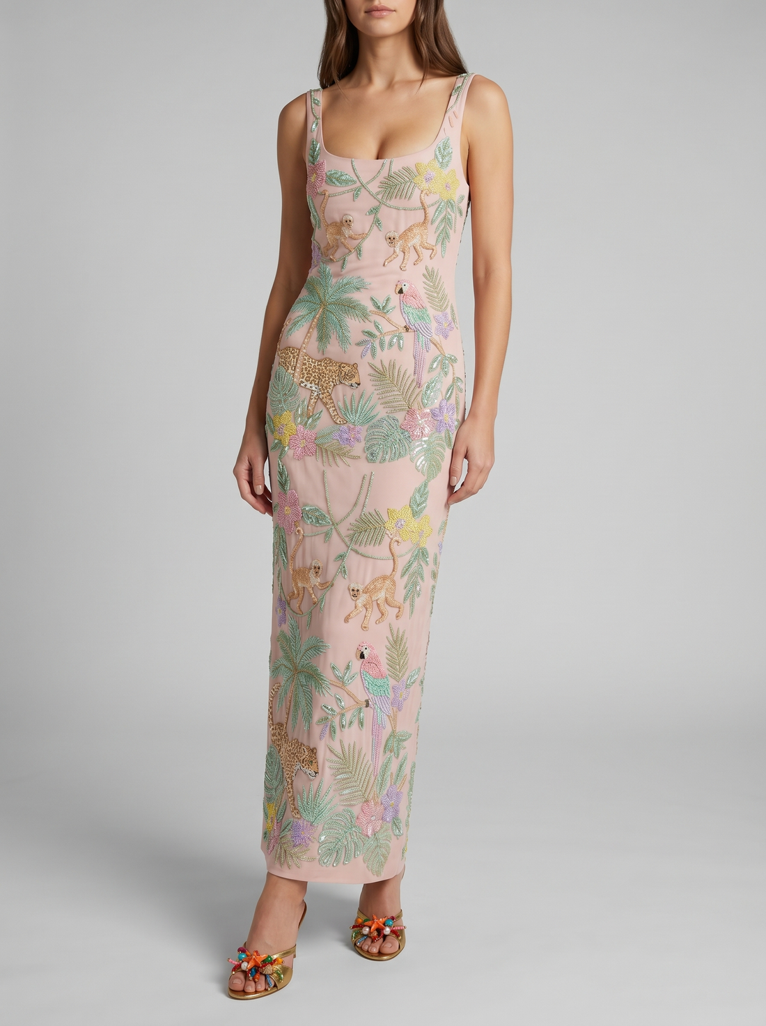Pink Leopard Jungle Maxi Dress