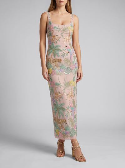 Pink Leopard Jungle Maxi Dress