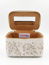 Selene White Tiny Vanity Embroidered Leather Bag