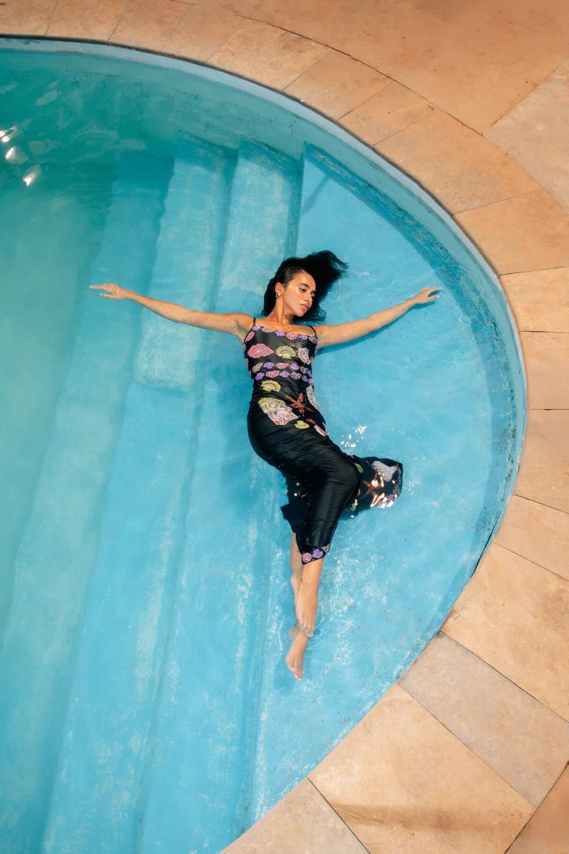 New York Strapped Dress Black