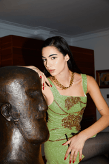 St. Barth Hand - Beaded Crystal Dress - Green - Oceanus Swimwear