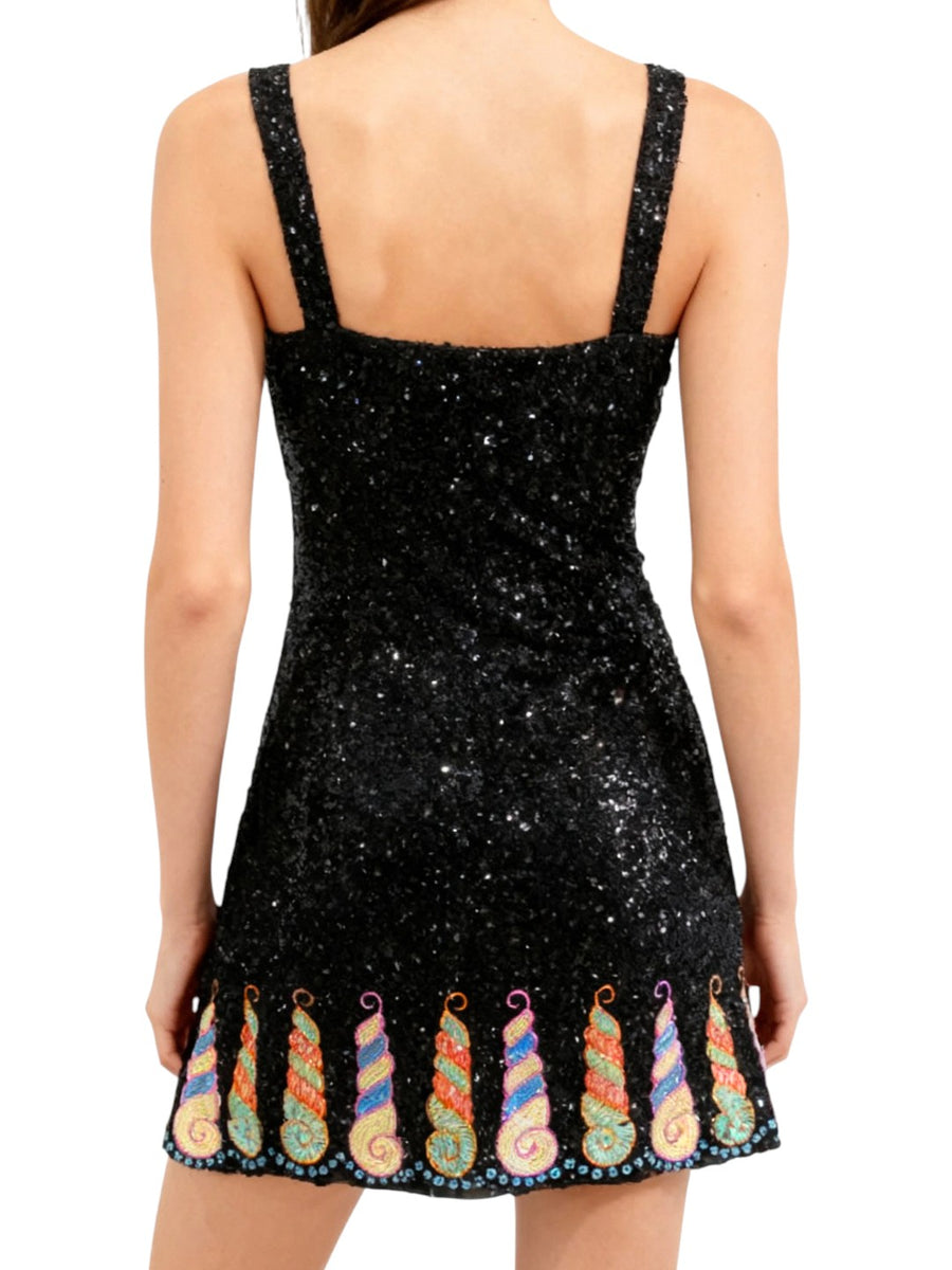 Oceanus x Zandra Rhodes Dreamy Dress Black