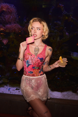 Pink Coastal Fish Beaded Swimsuit in Swimsuit