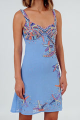 Crescent Shell Mini Dress- Lilac