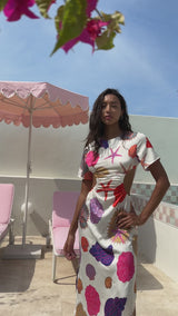 A 360 degree view of Lydia Midi Party Dress White
