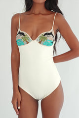 Dolphin One Piece Swimsuit White