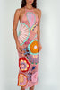 Kaia Crochet Coral Multi Maxi Dress in 360 degree view