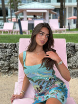 Paradise Safari Beaded Mini Dress