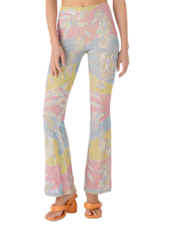 Aroha Abstract Multi-Coloured Print Trousers