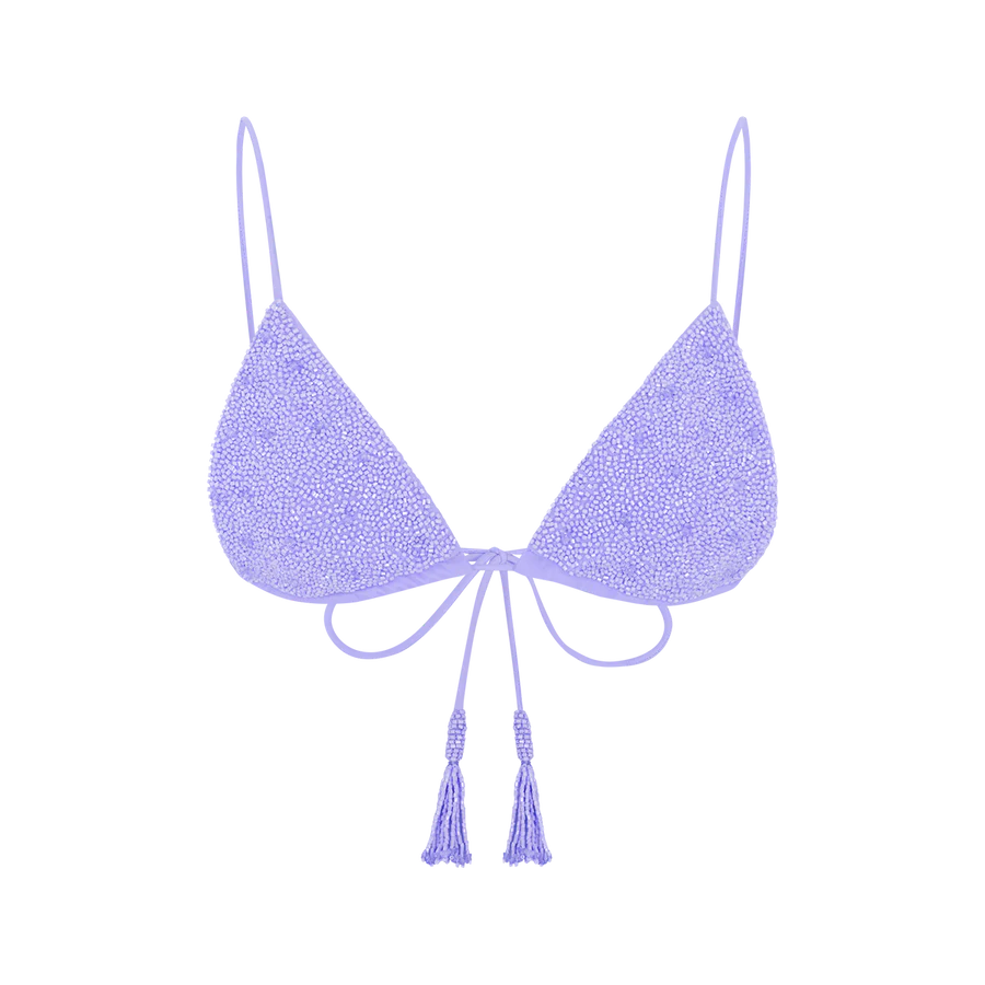 Nixie Triangle Shape Bikini Top in blue