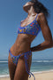 Los Angeles Hand-Embroidered Underwire Bikini Top - Blue
