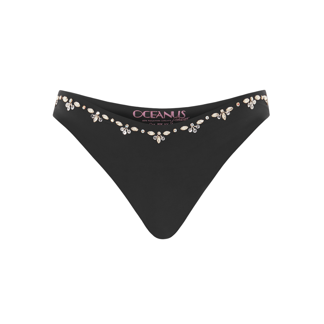 Aaliyah Hand Embroidered Black Bikini Bottom