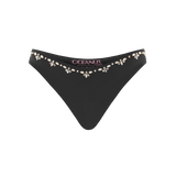 Aaliyah Hand Embroidered Black Bikini Bottom - Oceanus Swimwear