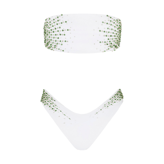 Ophelia Bikini White Bottoms - Oceanus Swimwear