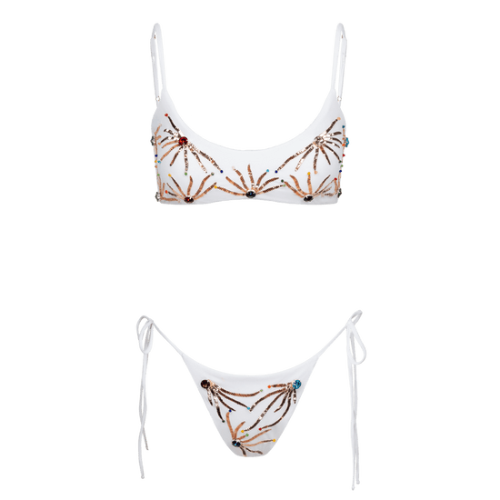 Talia White Bikini Top - Oceanus Swimwear